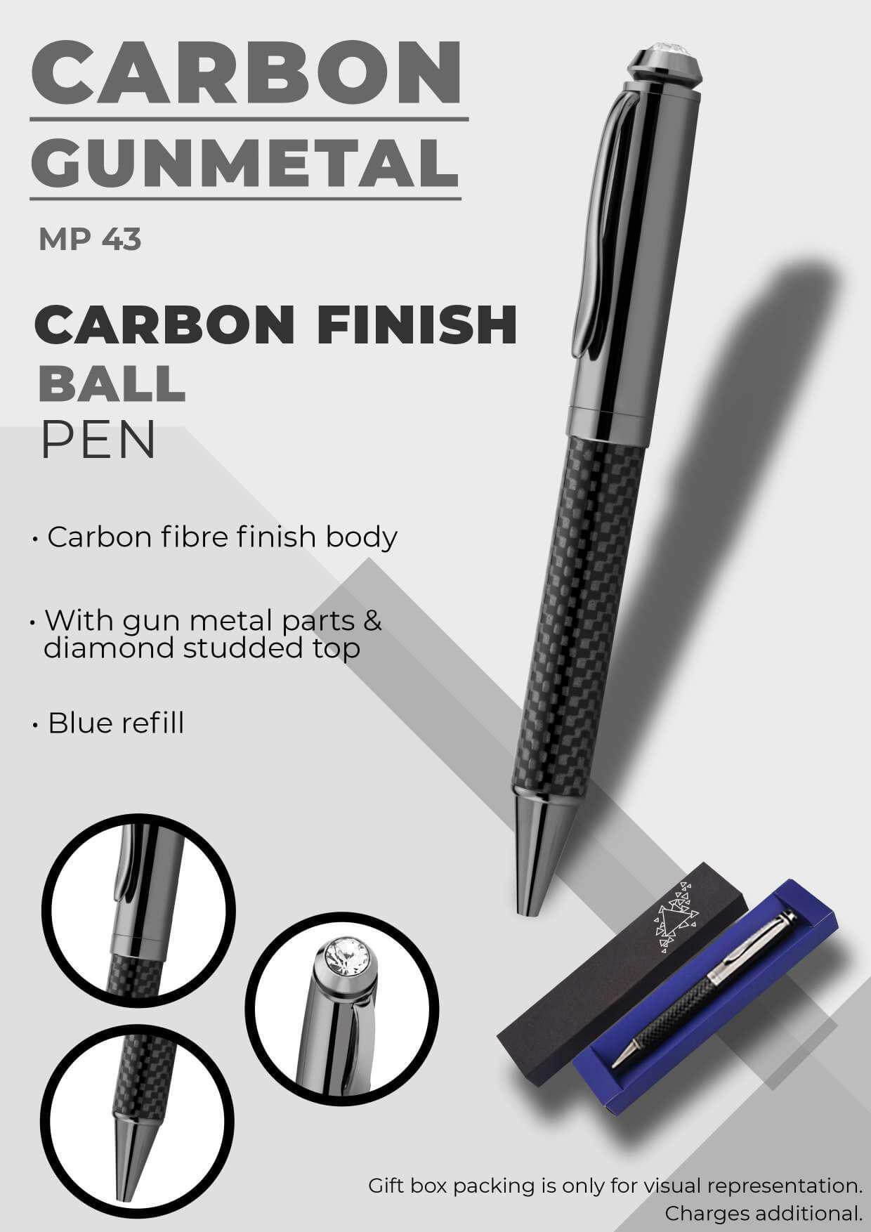 Carbon Gun Metal Ball Pen